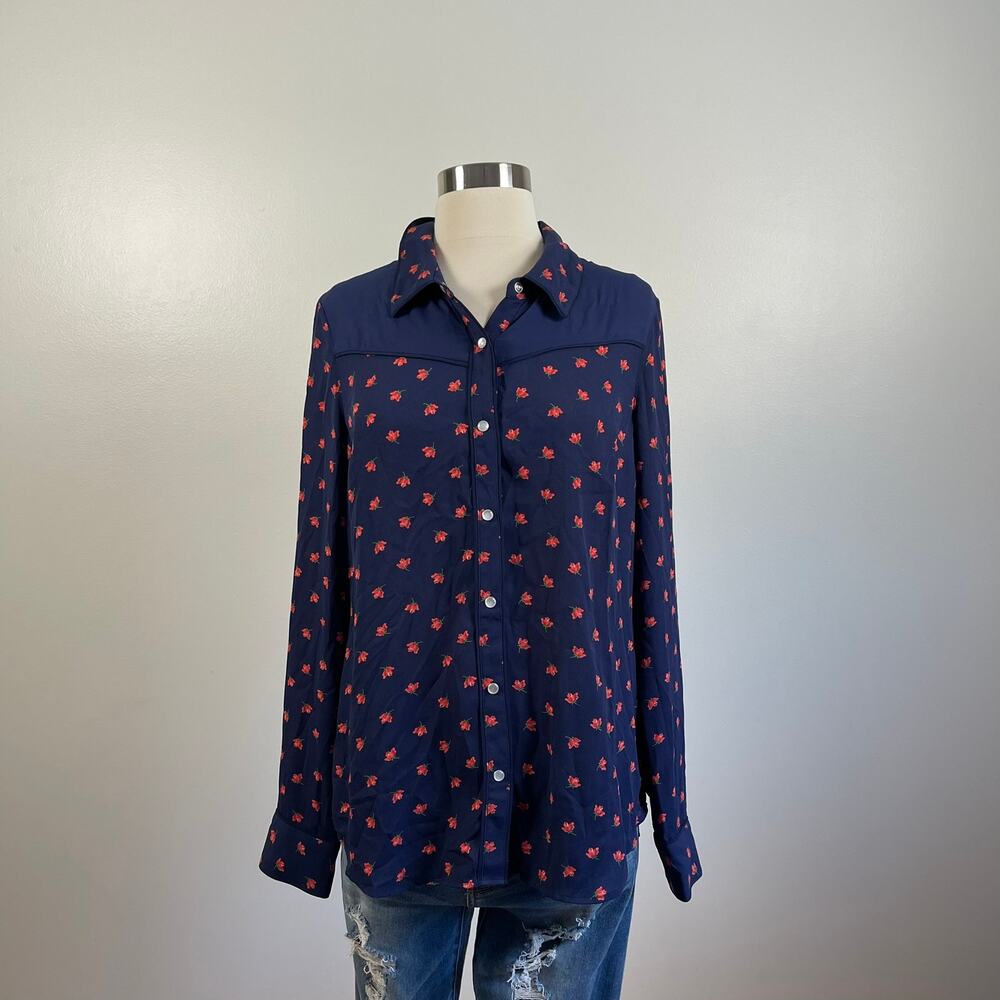 ModCloth • Still Indie You Pearl Snap Shirt Floral Western